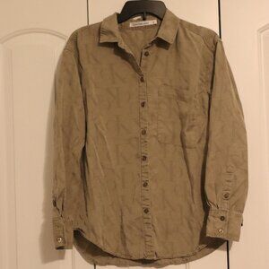 Calvin Klein Jeans Mens CK logo button down Tencel Size Medium